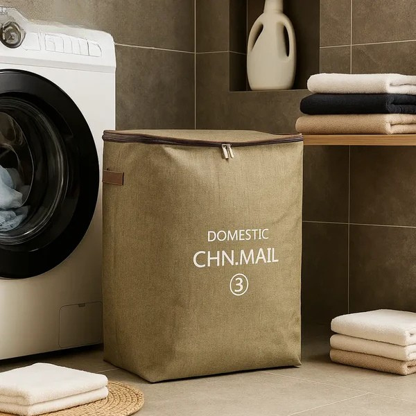 Zippered Fabric Laundry Storage Bag CHN.MAIL Clothes & Blanket Organizer