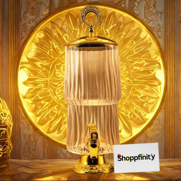 Luxury Gold Beverage Dispenser with Elegant Tap 3300ml