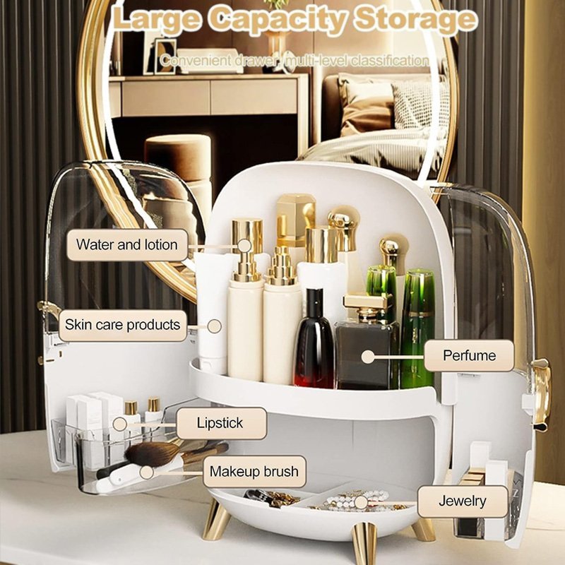 Large Capacity Light Luxury Cosmetic Organizer – Elegant Vanity Storage Box
