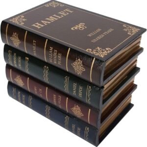 Luxury Wooden Book Storage Box Set – Vintage Decorative Organizer (3 Pieces)
