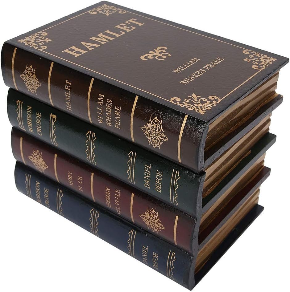 Luxury Wooden Book Storage Box Set – Vintage Decorative Organizer (3 Pieces)