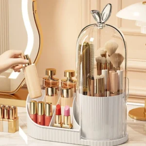 Luxury Dome Makeup Organizer with Brush & Skincare Storage
