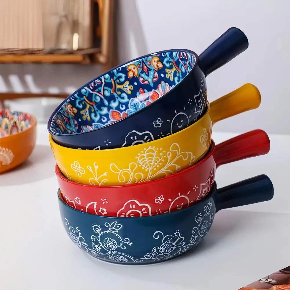 Premium Ceramic Handled Serving Bowl β Decorative Soup & Pasta Bowl (1 Pc)