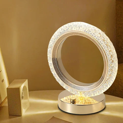 Luxury Crystal Halo LED Table Lamp – Modern Decorative Ambient Light